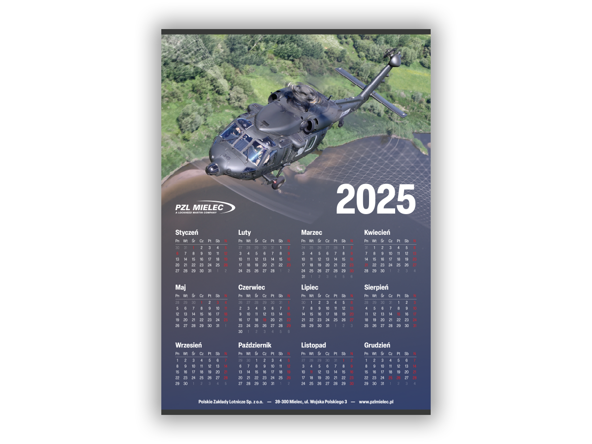 PZL Mielec – kalendarz ścienny 2025