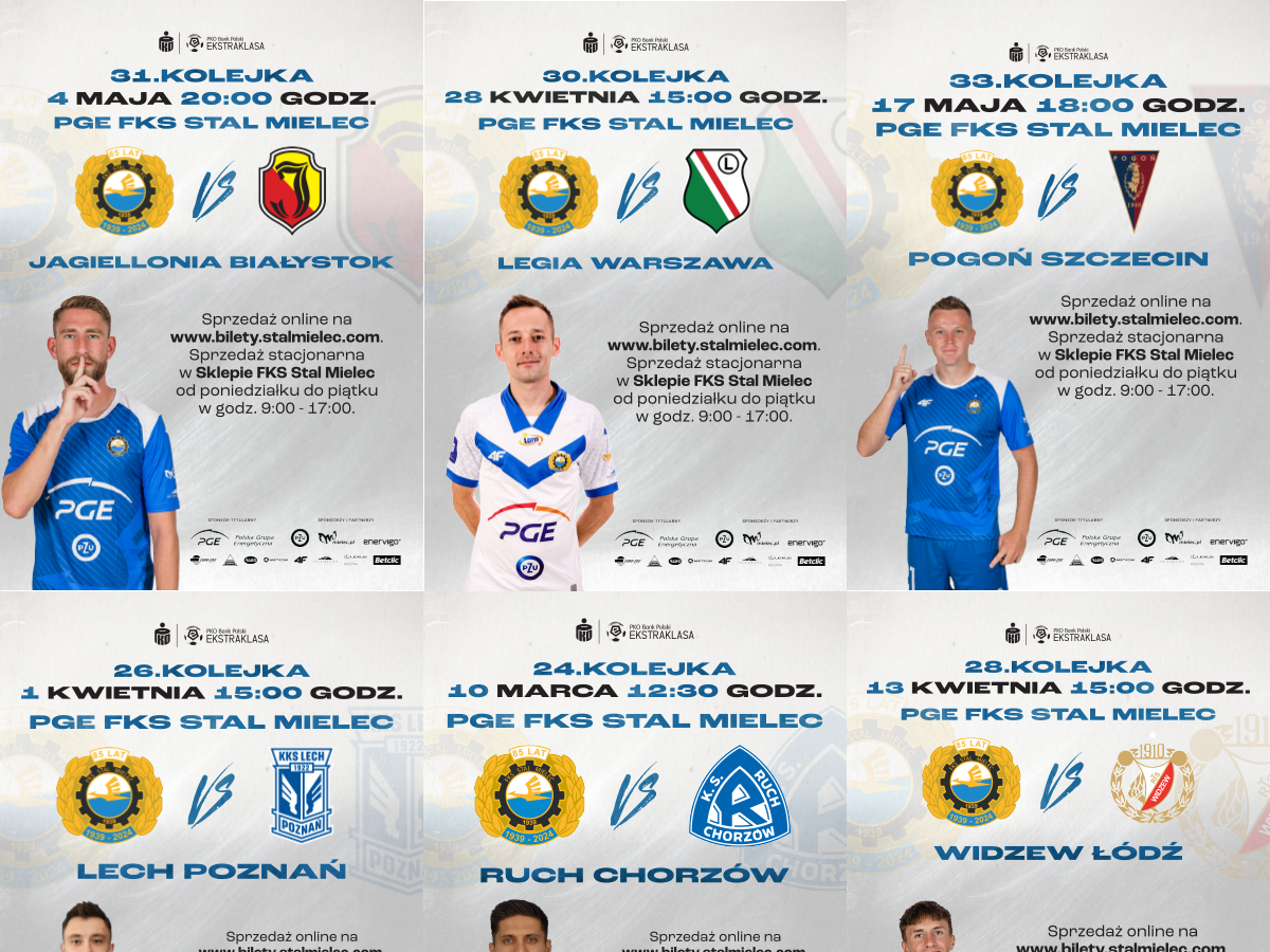 FKS Stal Mielec – plakaty meczowe sezonu 2023/24
