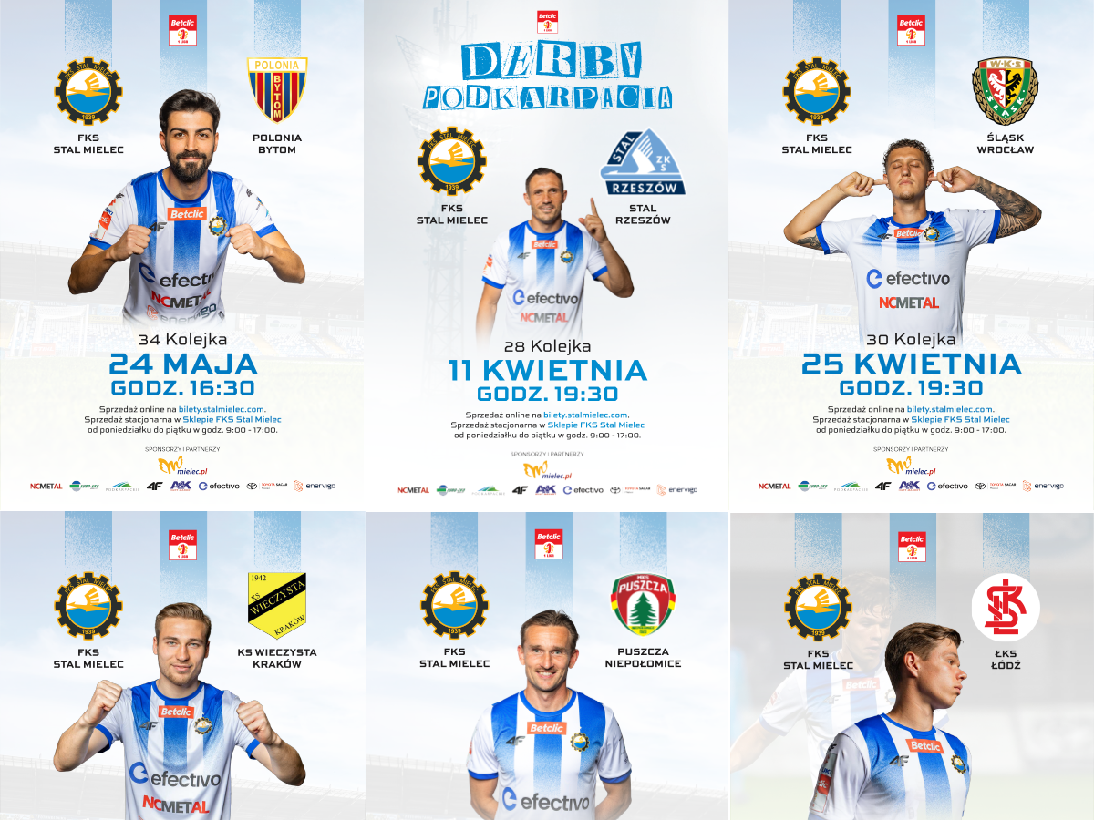 FKS Stal Mielec – plakaty meczowe sezonu 2025/26
