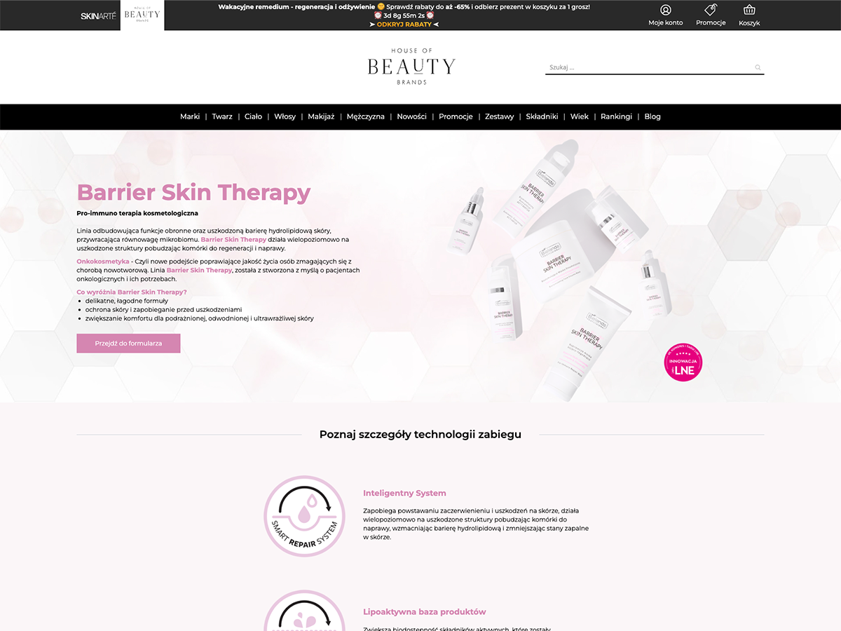 Barrier Skin Therapy – landing page zabiegu