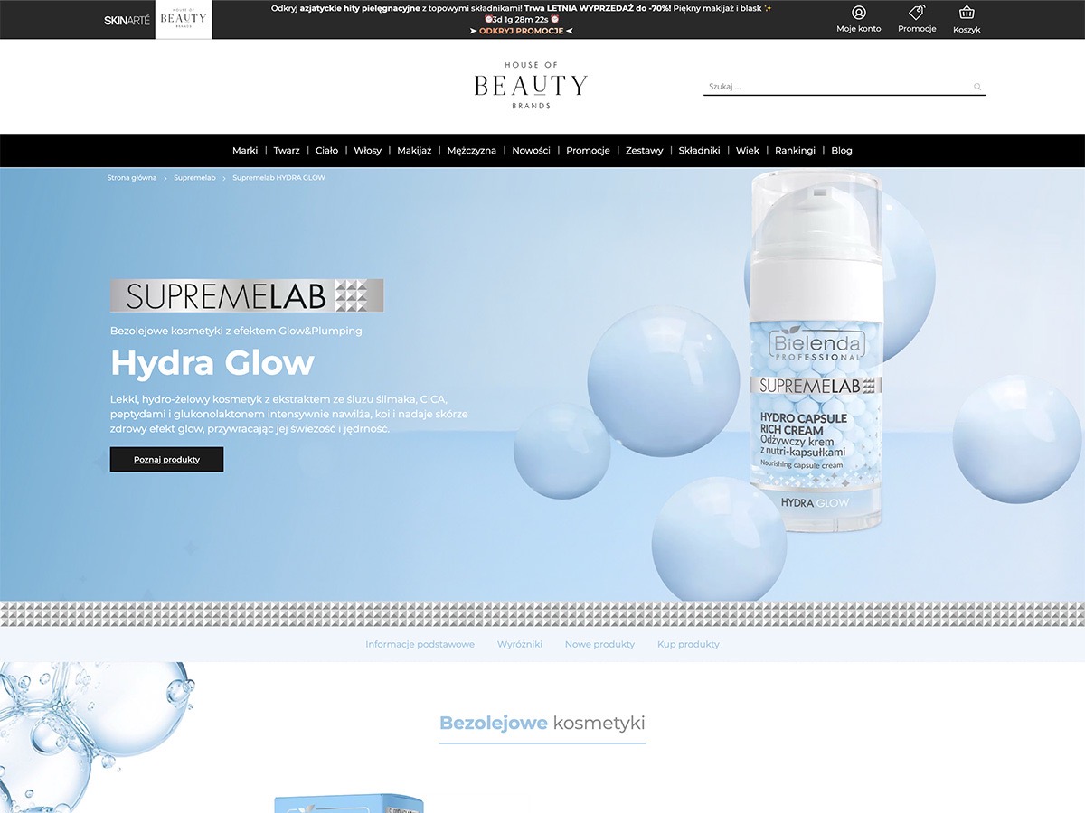 Supremelab Hydra Glow – landing page
