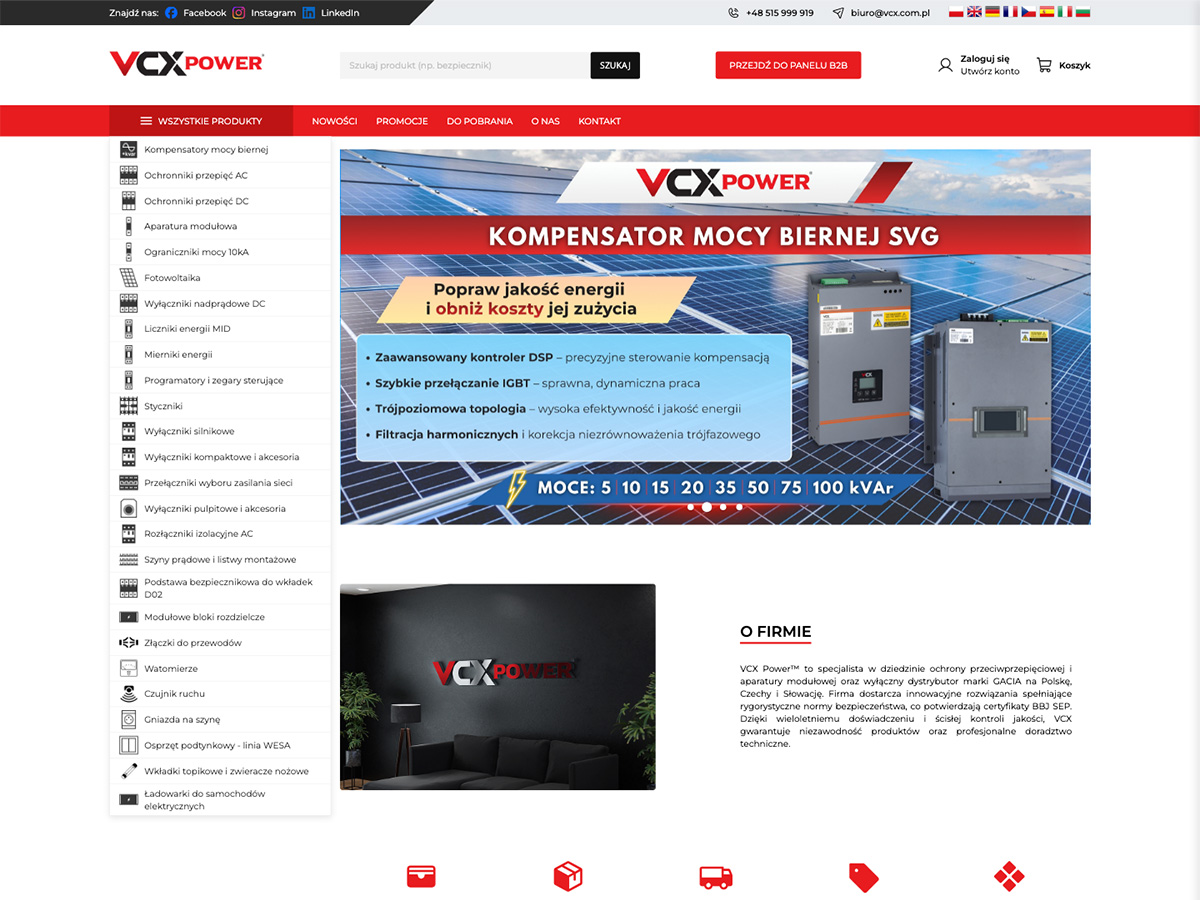 VCX Power – sklep z aparaturą elektryczną